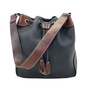 Dooney & Bourke Drawstring Bag Purse Black/Brown